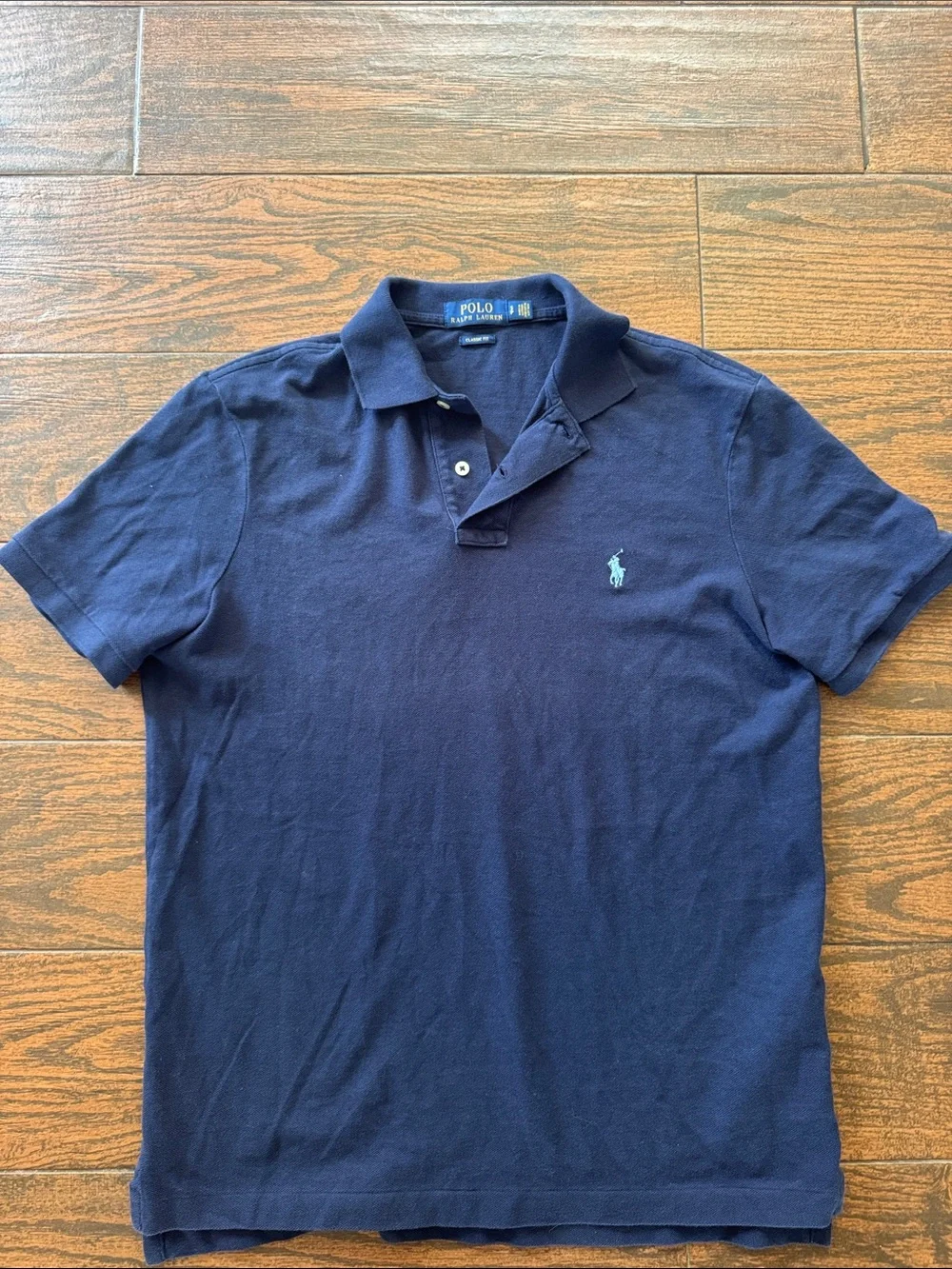 Polo by Ralph Lauren Navy Short-Sleeve Knit Polo with Blue Pony